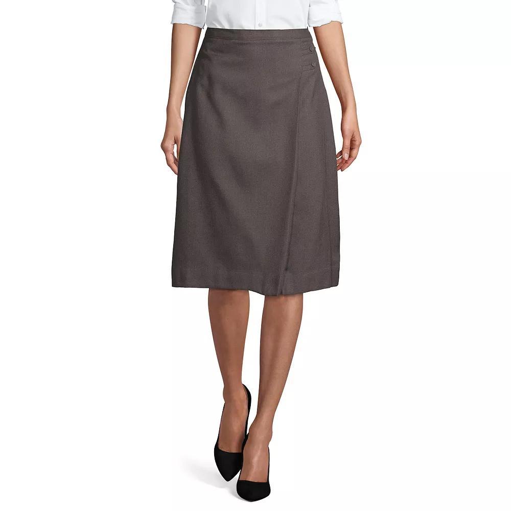 Women's Lands' End Solid Below the Knee A-line Skirt, Size: 12, Gray Product Image