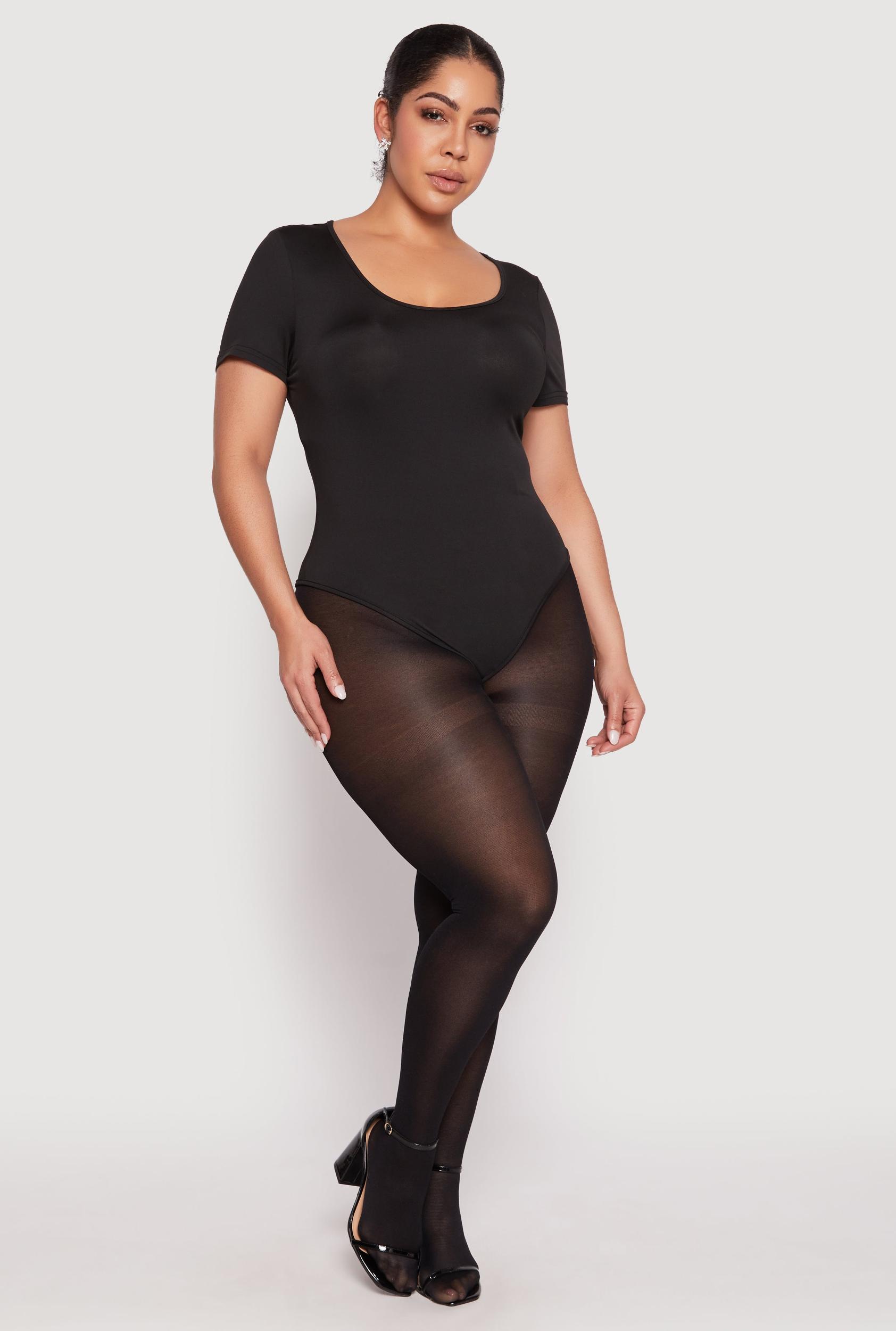 Womens Plus Size Daisy Short Sleeve Bodysuit Product Image