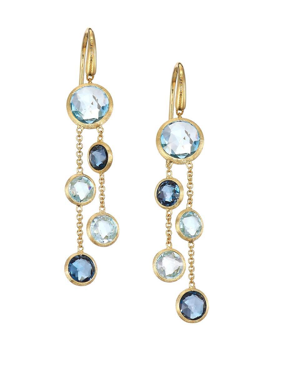 Womens Jaipur 18K Yellow Gold & Topaz Drop Earrings Product Image