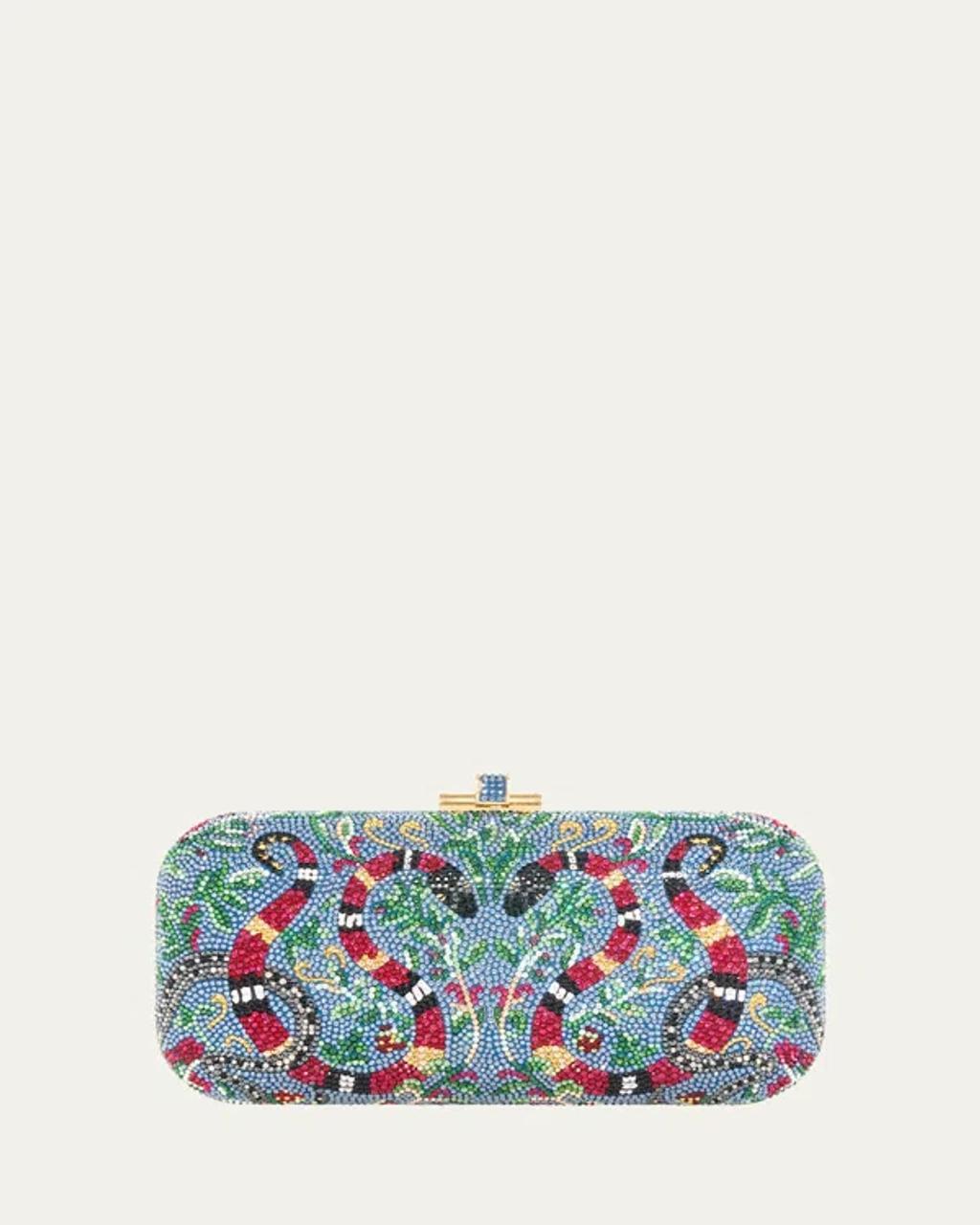 JUDITH LEIBER Transformation Snake Long Slide Minaudiere In Champagne Denim Blue Product Image