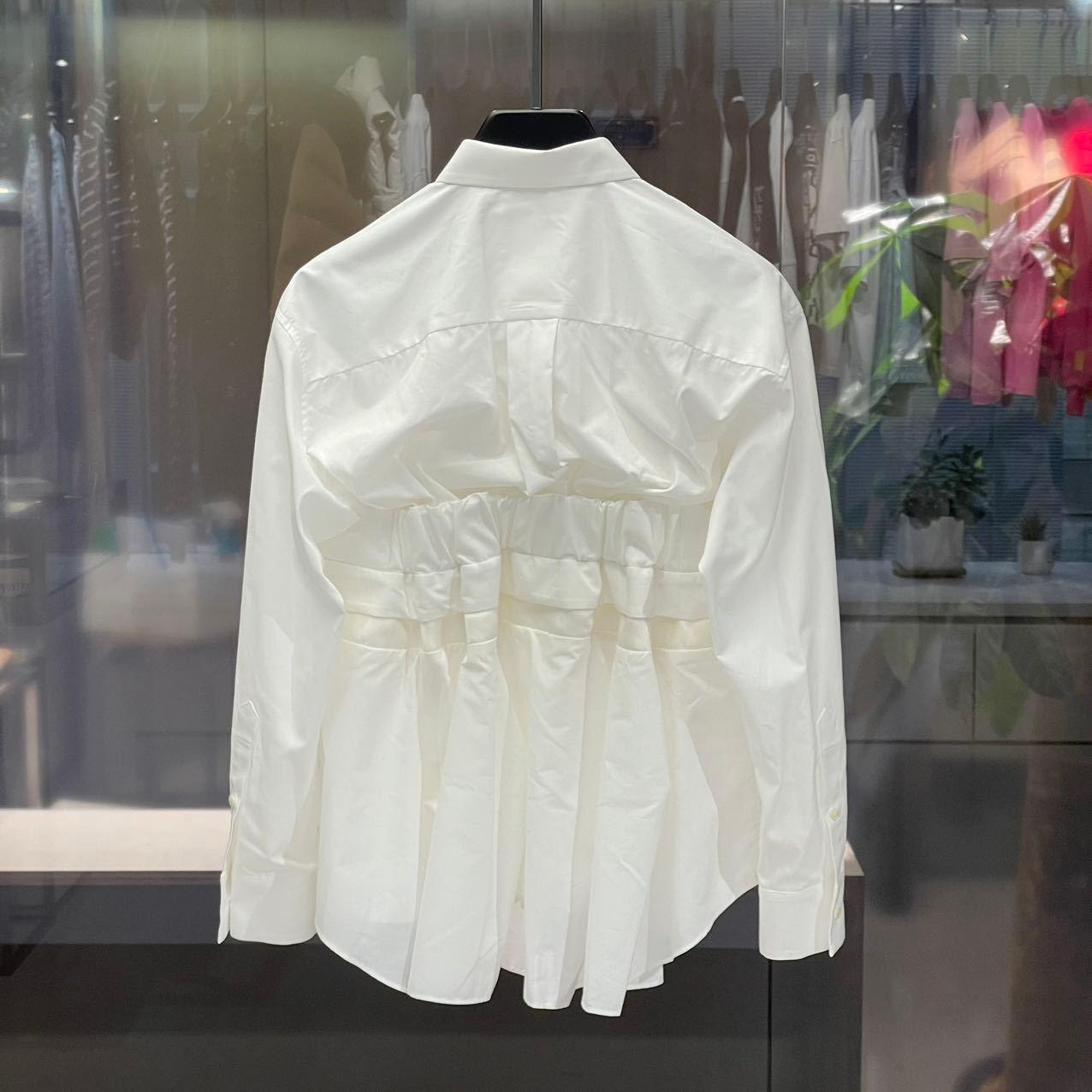 SACAI Logo Long-sleeved Shirt In White Product Image