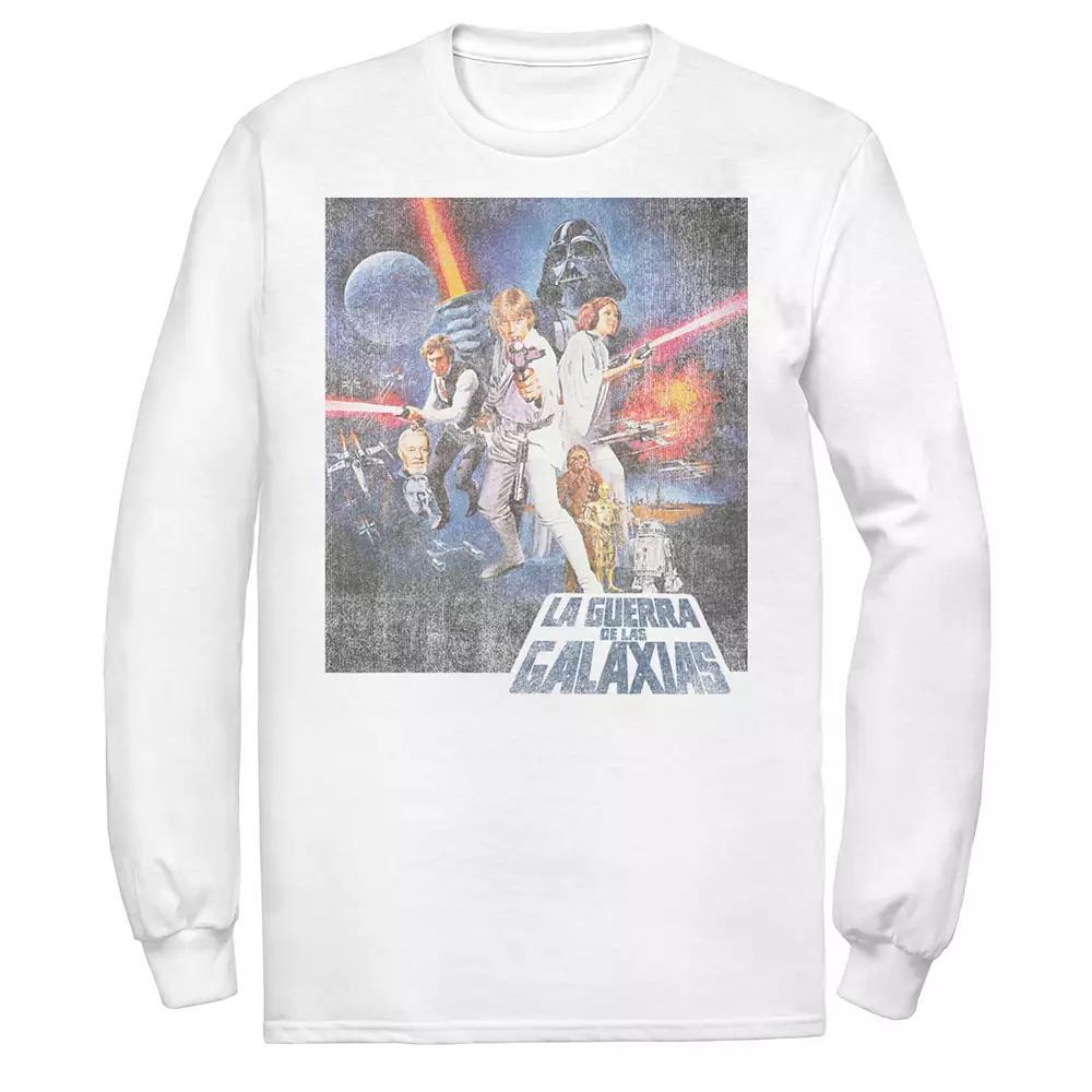 Men's Star Wars La Guerra De Las Galaxias Faded Poster Tee, Size: Large, White Product Image