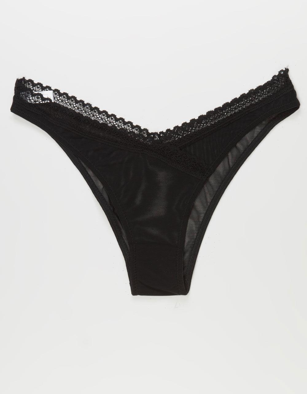 FULL TILT Mesh Crossover Waist Cheeky Panties - BLUE Product Image