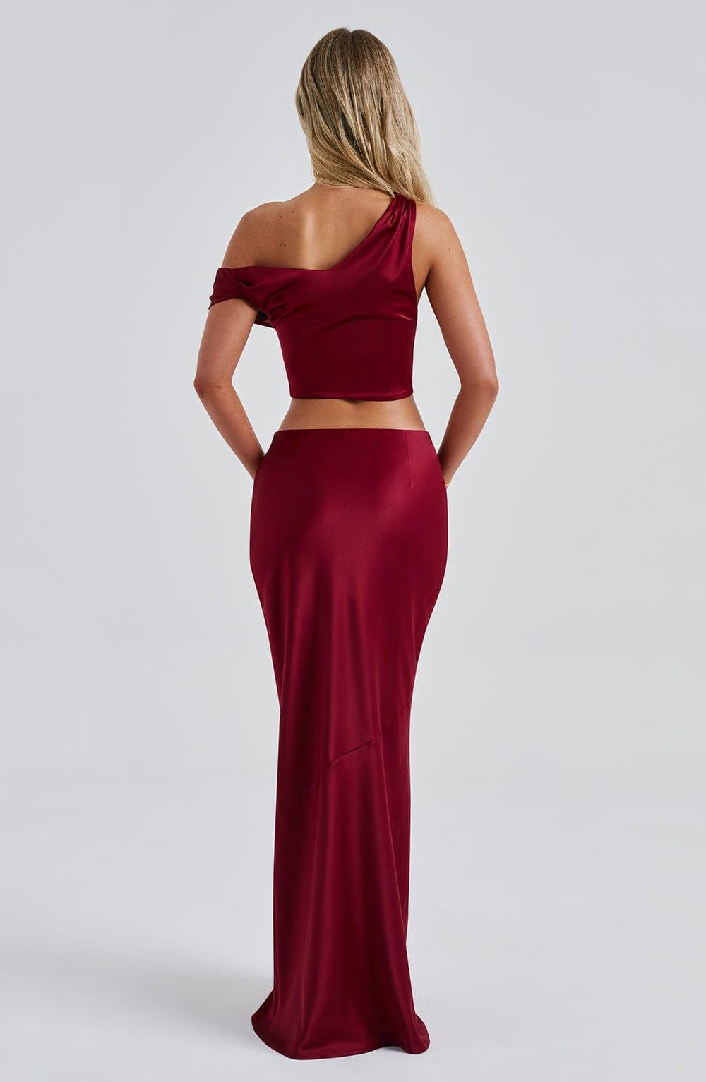 Bernadette Maxi Skirt - Burgundy Product Image