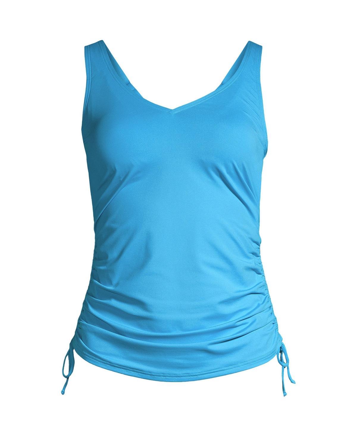 Petite Lands' End Ruched UPF 50 Underwire Tankini Swim Top, Women's, Size: 4 Petite, Black Product Image