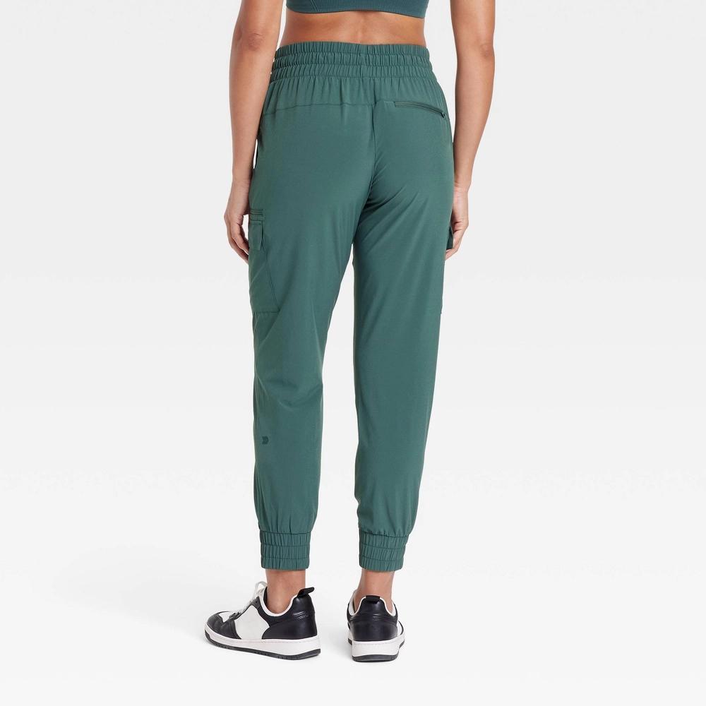 Women's Active Light Mid-Rise Cargo Joggers - All In Motion™ Forest Green L Product Image