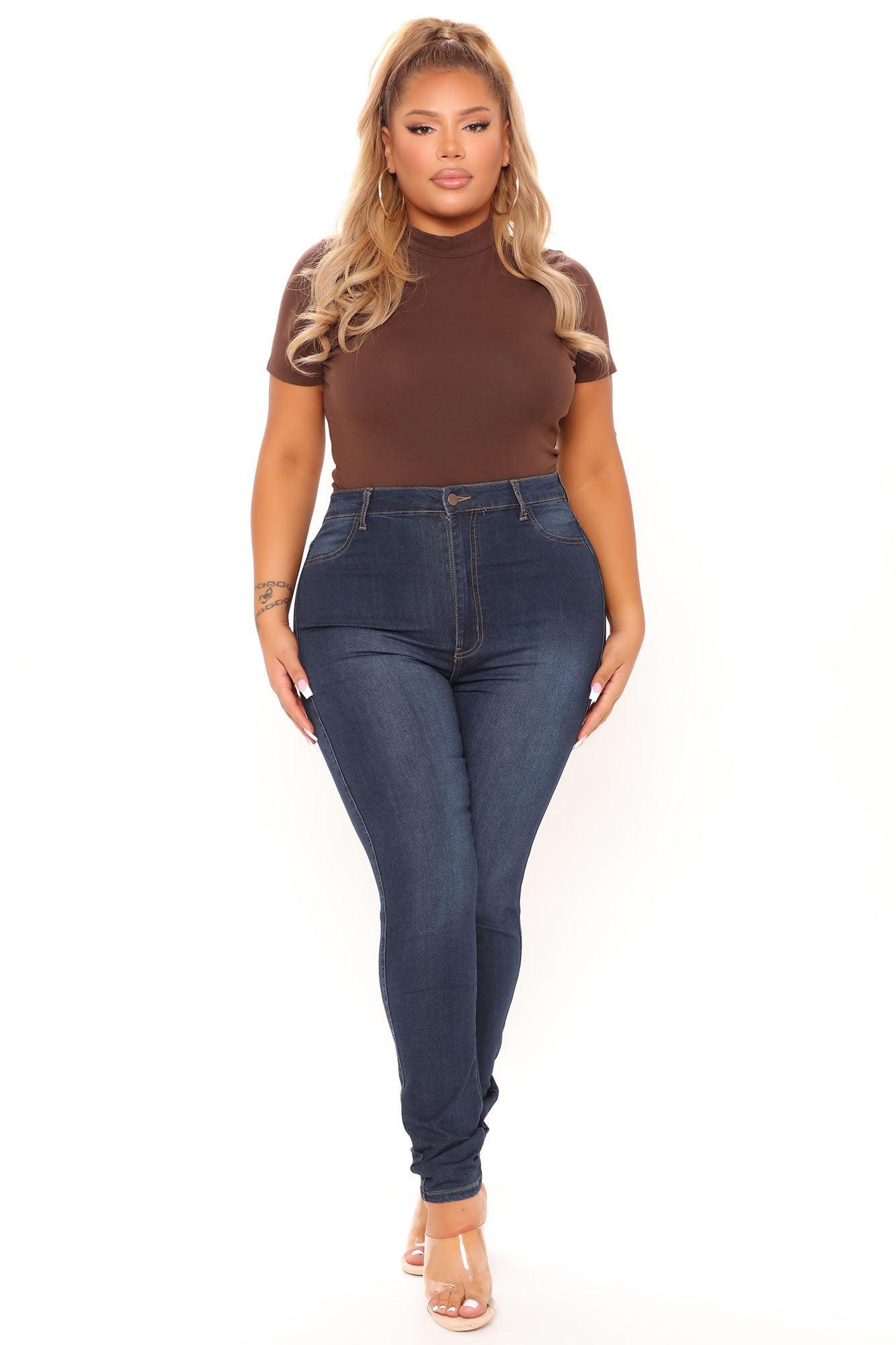 Basic Mock Neck Bodysuit - Chocolate Product Image