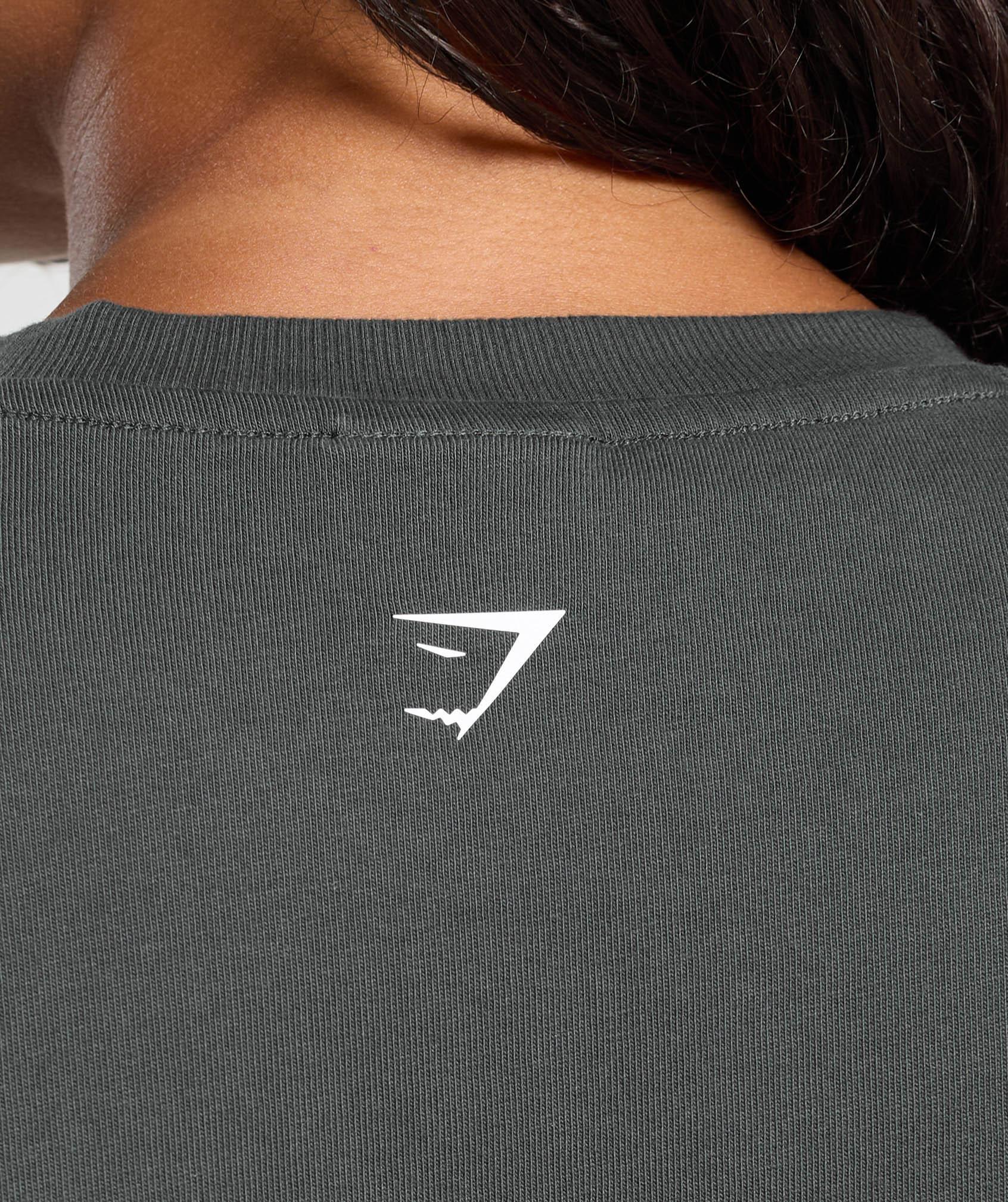Gymshark Gains Washed Heavyweight Cotton T-Shirt - Asphalt Grey/Black Female Product Image