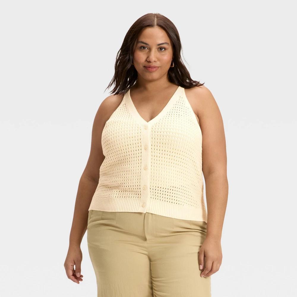 Women's Crochet Vest - A New Day™ Product Image