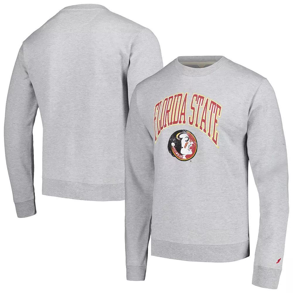 Mens League Collegiate Wear Heather Gray Florida State Seminoles Tall Arch Essential Pullover Sweatshirt Product Image