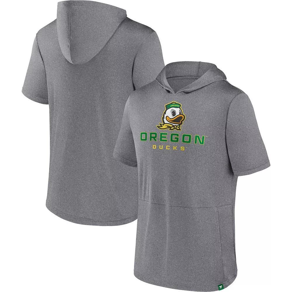 Men's Fanatics Branded Heather Gray Oregon Ducks Modern Stack Hoodie T-Shirt, Size: Medium, Grey Product Image