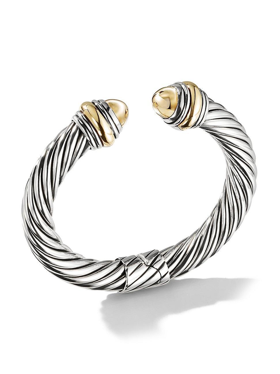 Cable Bracelet in Silver with 14K Gold, 10mm Product Image