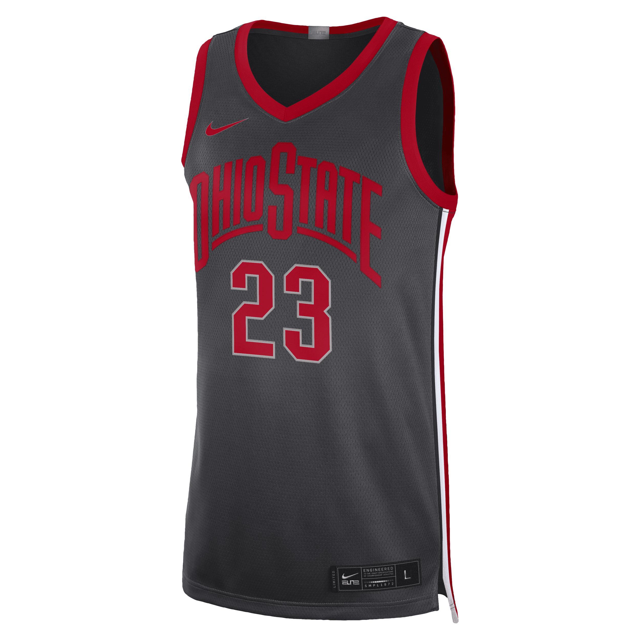 Men's Nike LeBron James Charcoal Ohio State Buckeyes Limited Basketball Jersey, Size: Medium Product Image