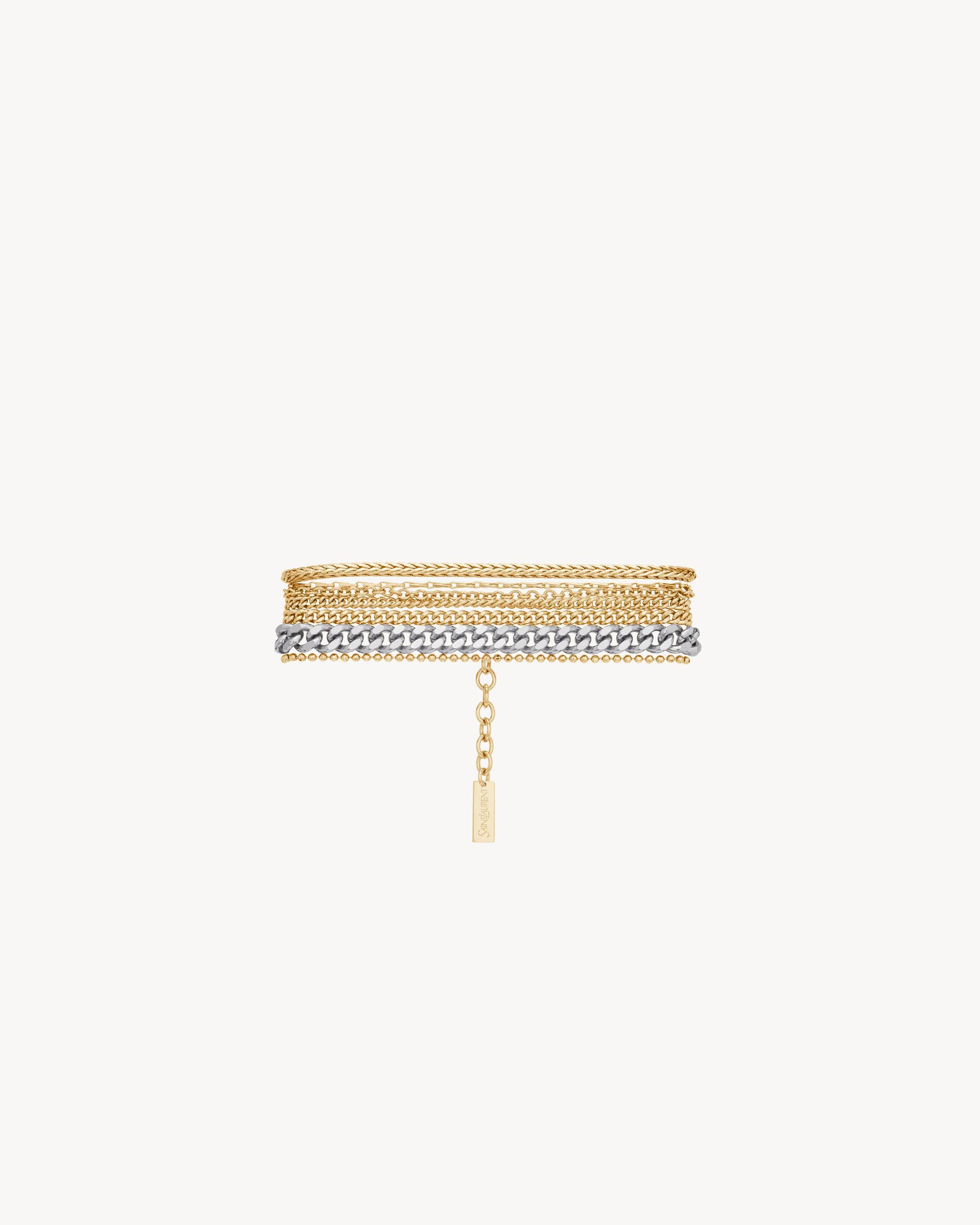 multi-chain bracelet in 18K yellow gold and 18K grey gold Product Image