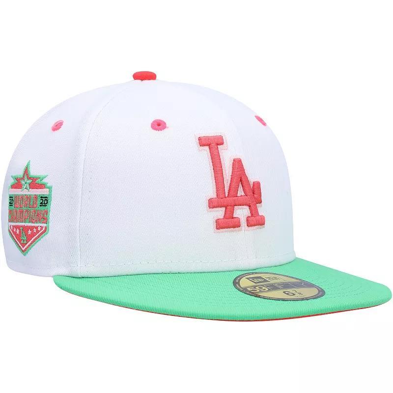 Men's New Era White/Green Los Angeles Dodgers  Watermelon Lolli 59FIFTY Fitted Hat, Size: 7 3/8 Product Image