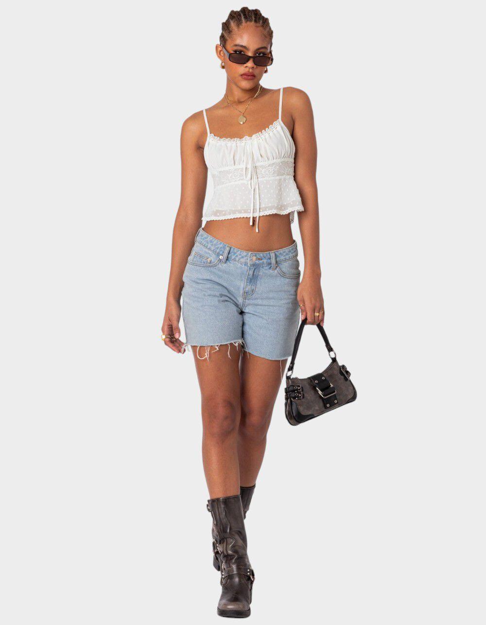 EDIKTED Wendy Tie Back Lacey Top Product Image