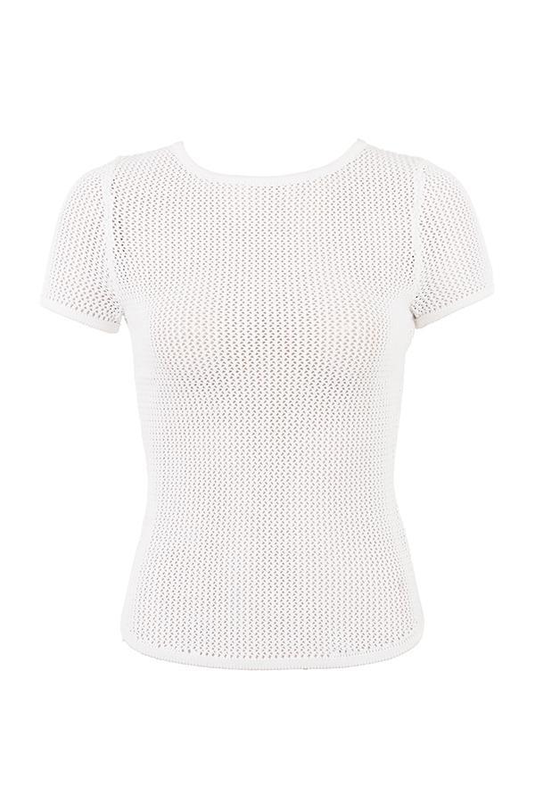 Yves White Knit Top Product Image