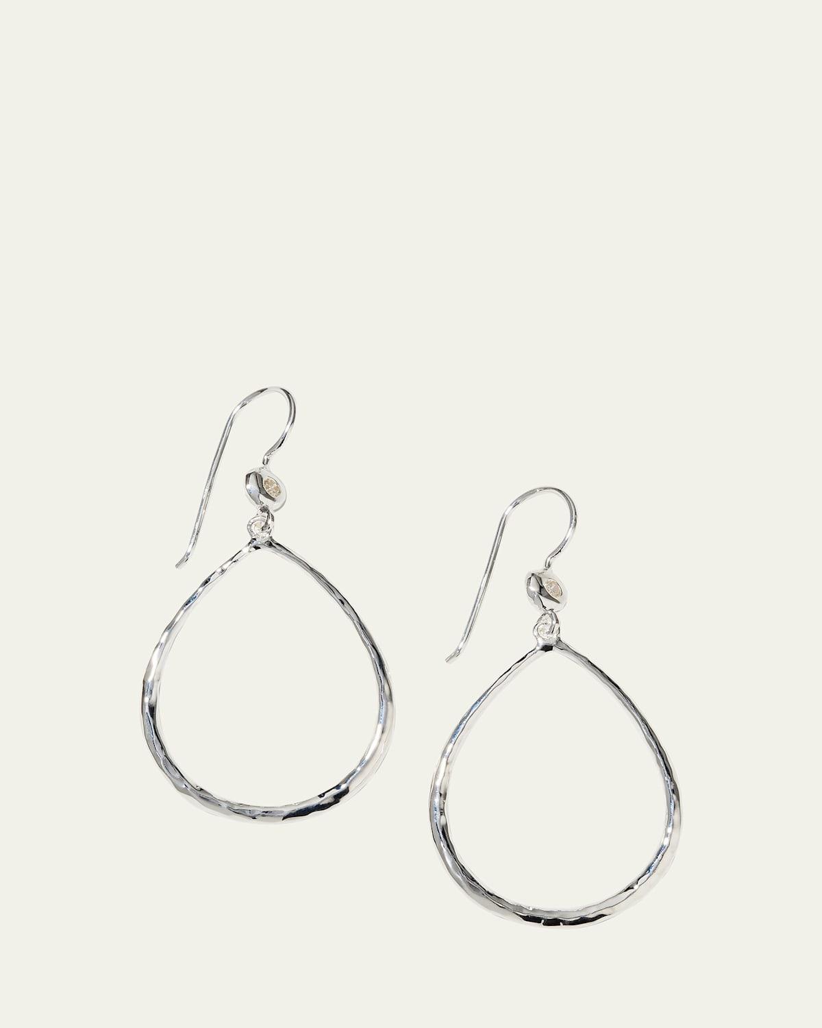 Ippolita Sterling Silver Open Teardrop Earrings with Diamonds Product Image