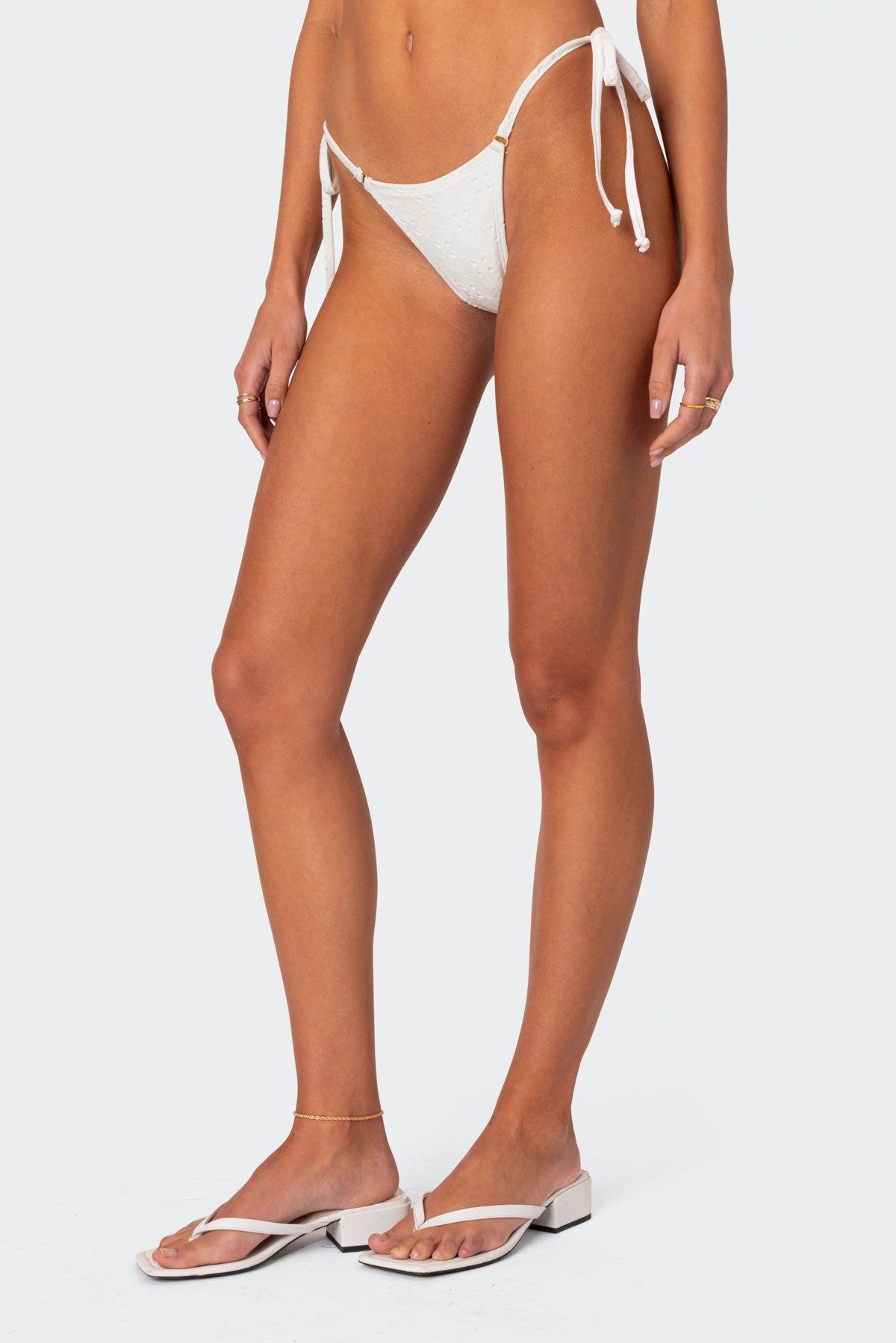 Eyelet String Bikini Bottom Product Image