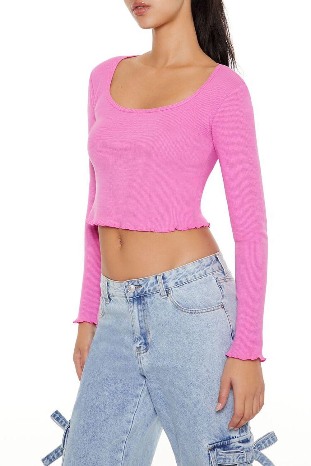 Lettuce-Edge Thermal Crop Top | Forever 21 Product Image
