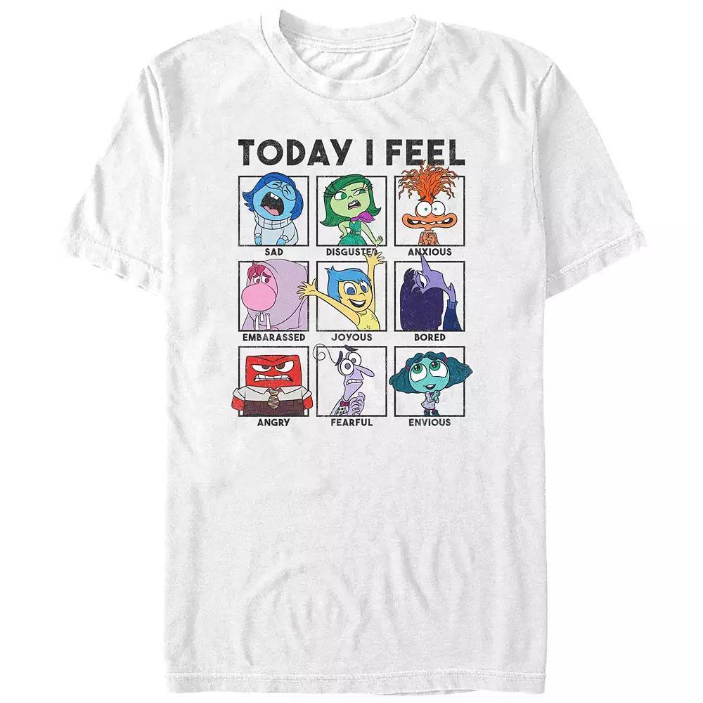 Men's Inside Out 2 Today I Feel Group Shot Emotion Boxes Graphic Tee, Size: Medium, White Product Image