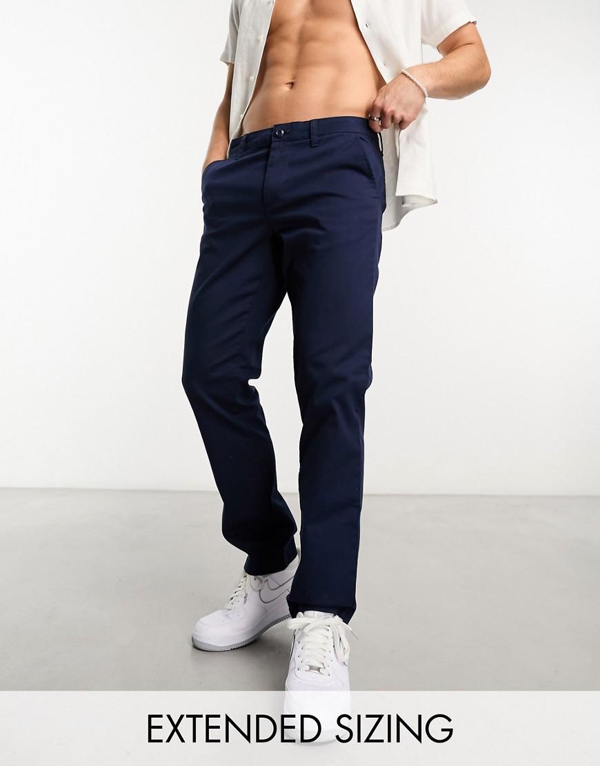 ASOS DESIGN slim chinos in navy Product Image