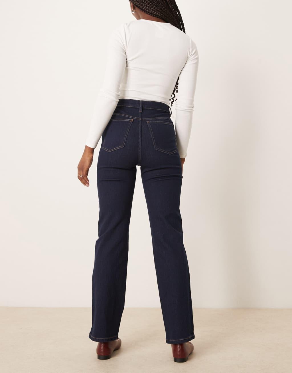 ASOS DESIGN comfort stretch straight leg jeans with twisted seam Product Image