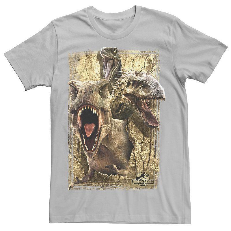 Men's Jurassic World Killer Dinosaur Collage Tee, Size: 3XL, Red Product Image