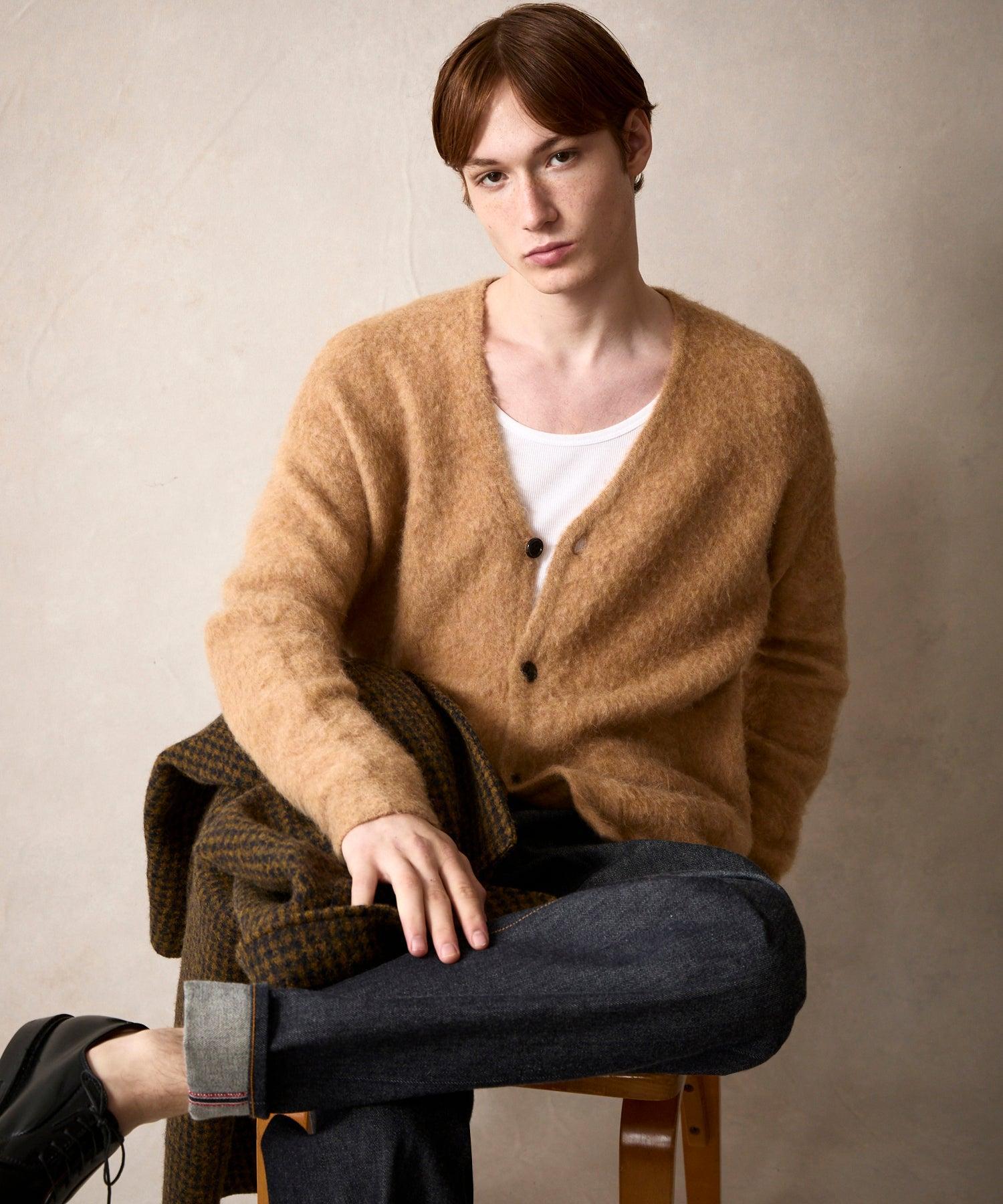 Brushed Alpaca Cardigan in Saddle Brown Product Image