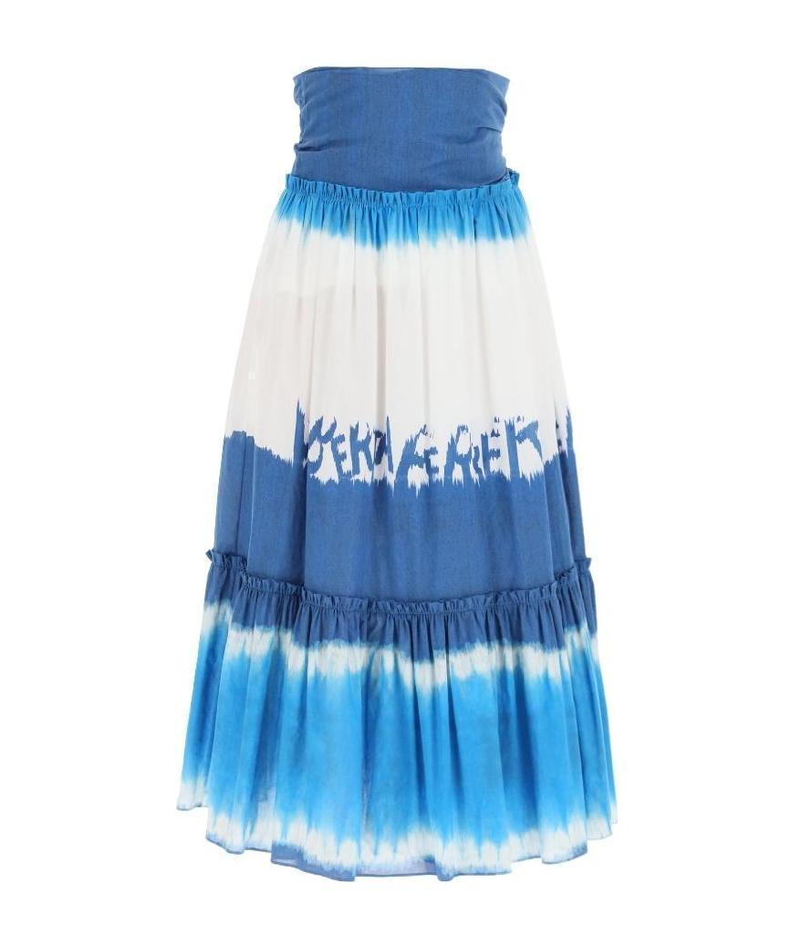 ALBERTA FERRETTI Tie-dye Midi Skirt In Blue Product Image