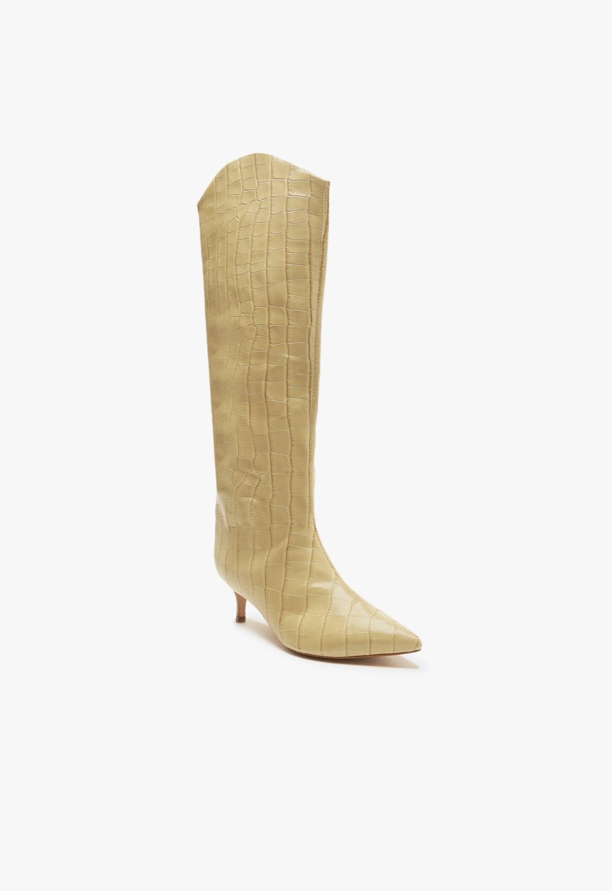 Maryana Lo Crocodile-Embossed Leather Boot Product Image
