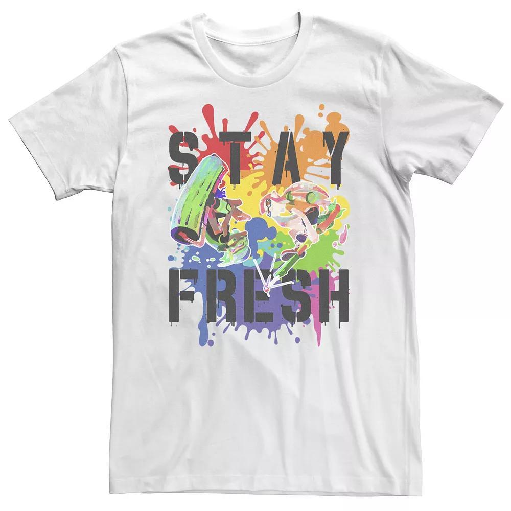 Big & Tall Splatoon Pride Stay Fresh Rainbow Paint Splat Tee, Men's, Size: 5XL, White Product Image
