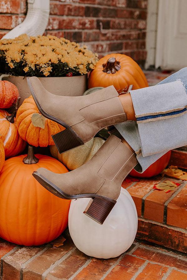 The Autumn Faux Nubuck Bootie in Taupe Product Image