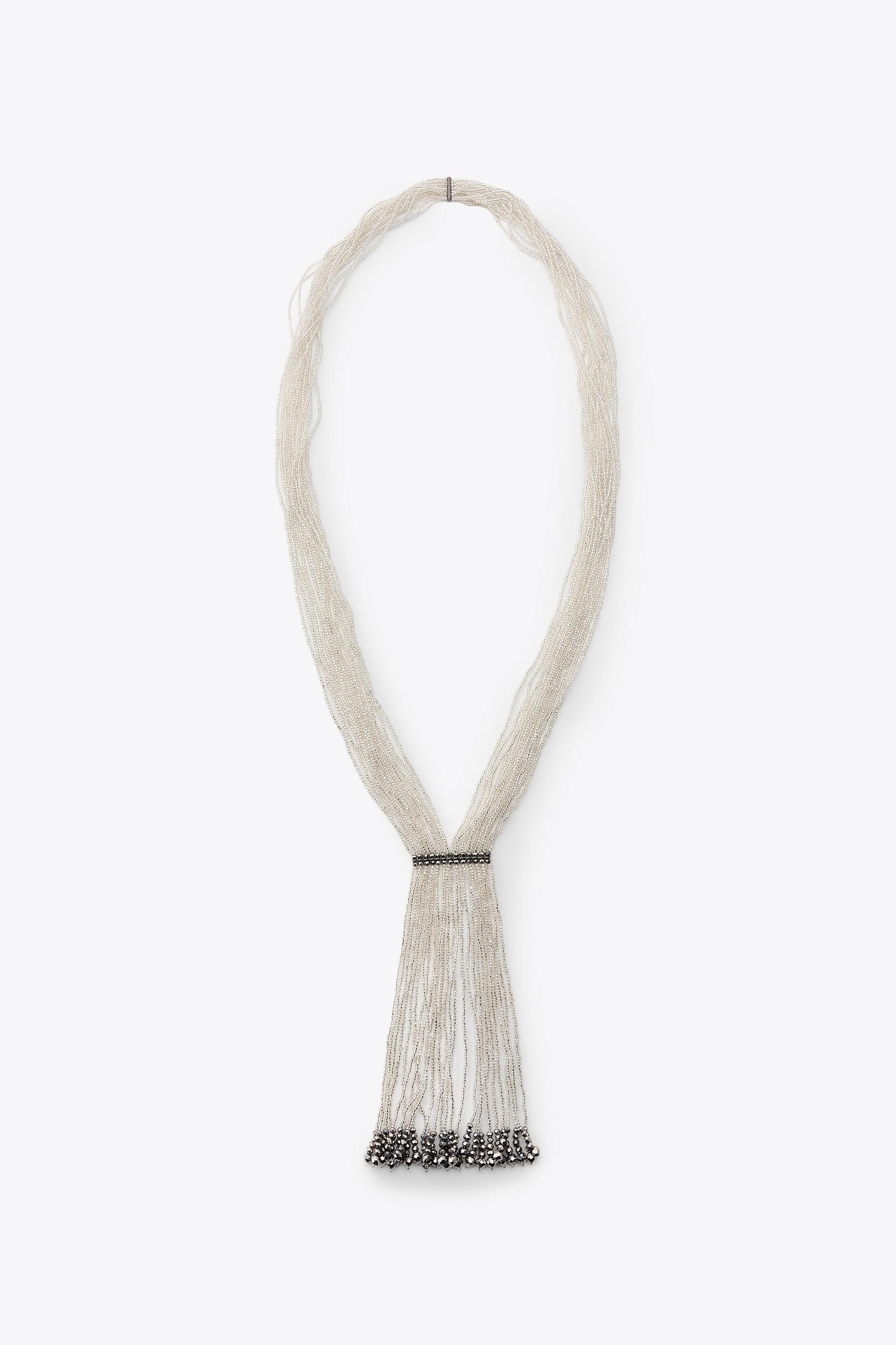 BEADED TIE NECKLACE Product Image