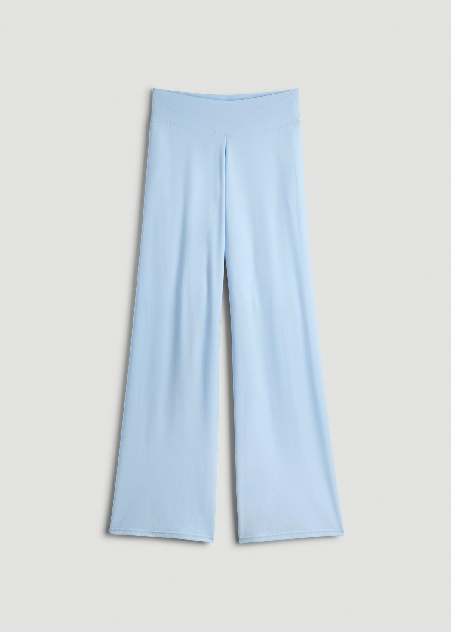 Pull On Breezy Wide Leg Pants for Tall Women in Ice Blue Product Image