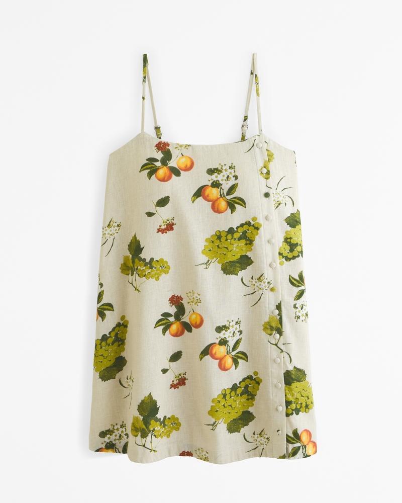 Linen-Blend Button Skort Product Image