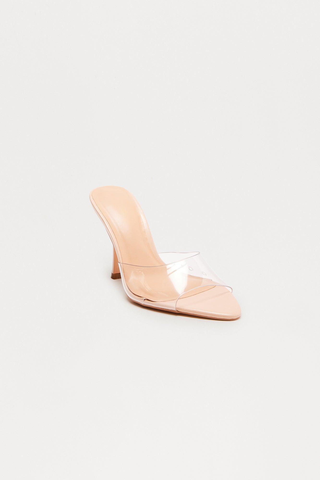 Tallou Peep Toe Stiletto Heels - Clear Product Image