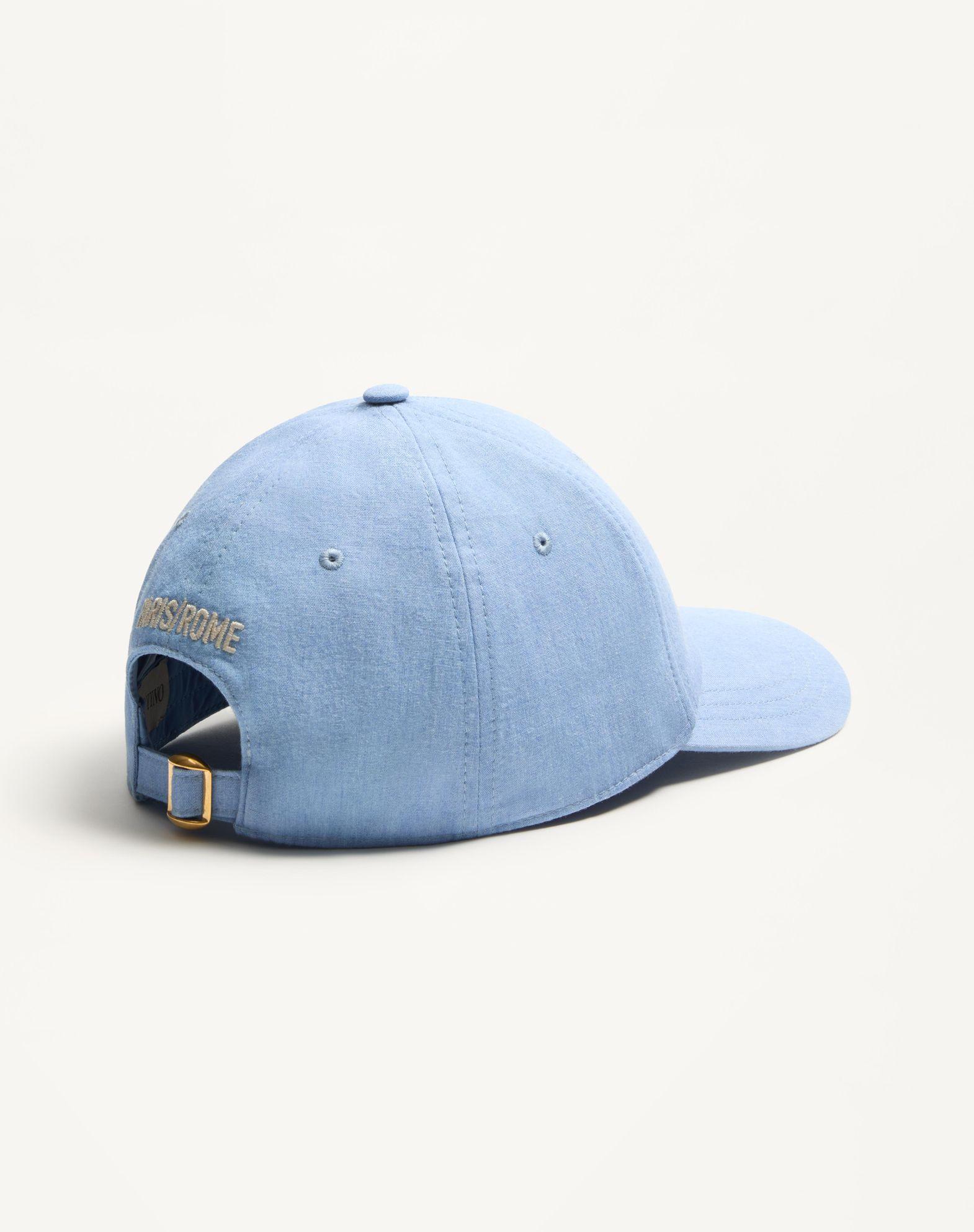 Chez Valentino Denim Baseball Cap With Embroidery Product Image