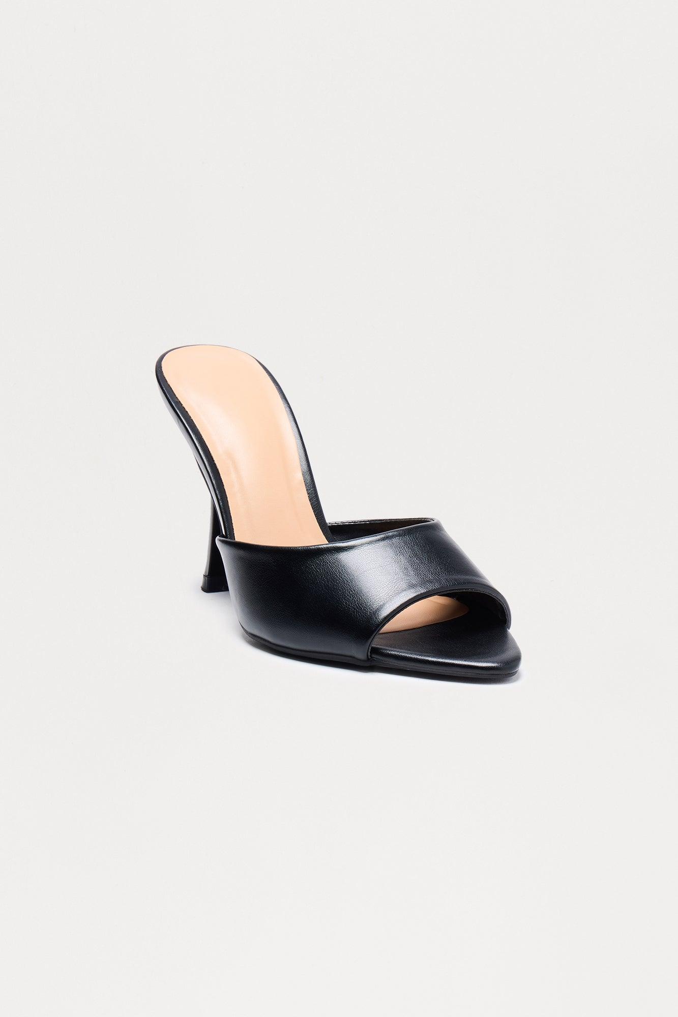 Tallou Peep Toe Stiletto Heels - Black Product Image