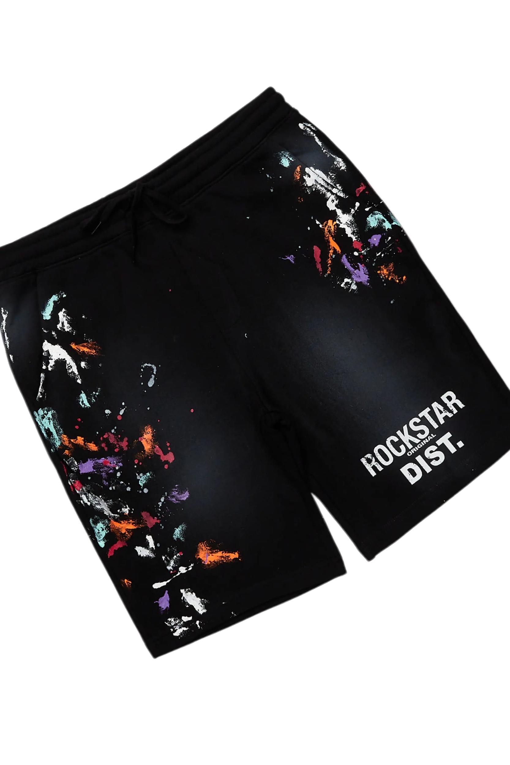 Darien Black Double Layer T-Shirt Short Set Male Product Image
