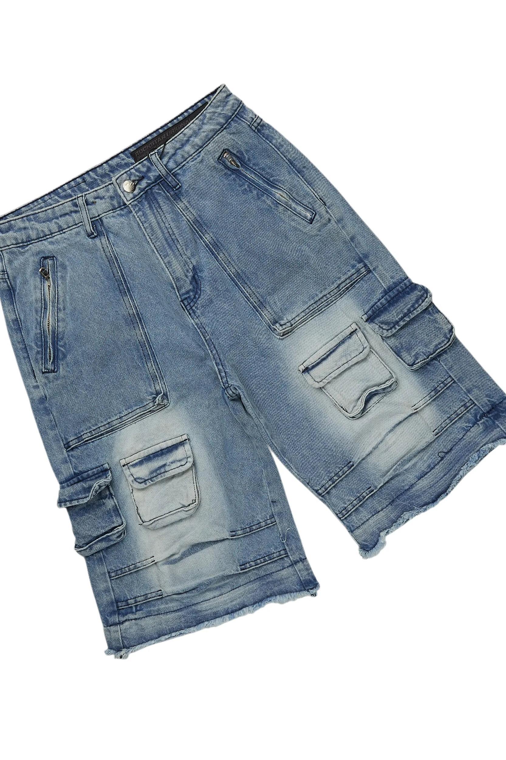 Grill Grey/Blue T-Shirt/Denim Short Set Male Product Image