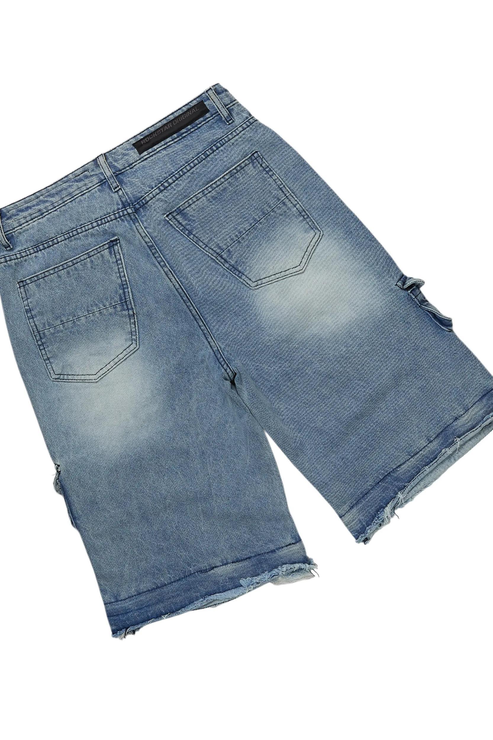 Grill Grey/Blue T-Shirt/Denim Short Set Male Product Image