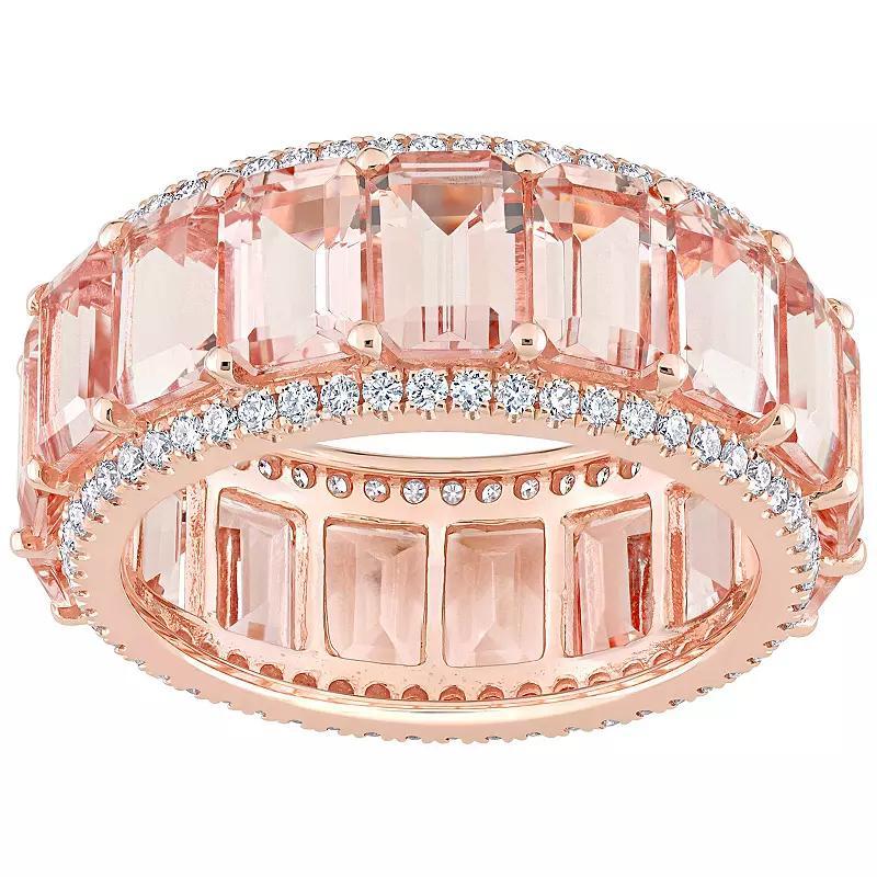 Stella Grace 14k Rose Gold Morganite & 5/8 Carat T.W. Diamond Full Eternity Ring, Women's, Size: 9, 14k Whgold Product Image
