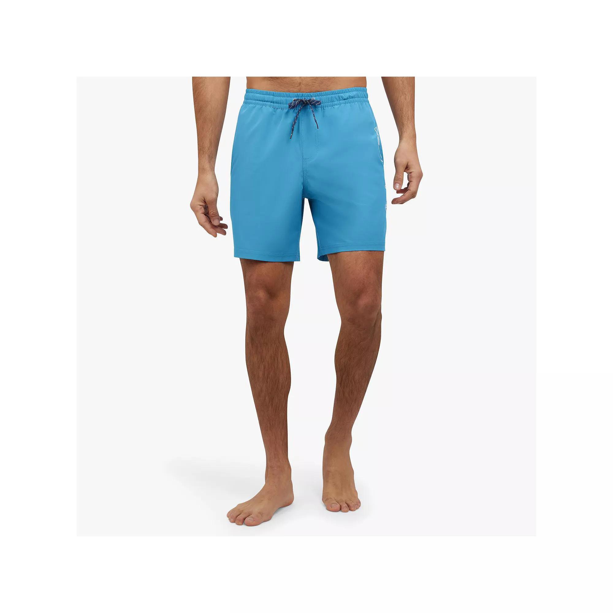 Men's Quiksilver 6.5 in. Solid Logo Volley Swim Shorts, Size: Large, Niagra Product Image