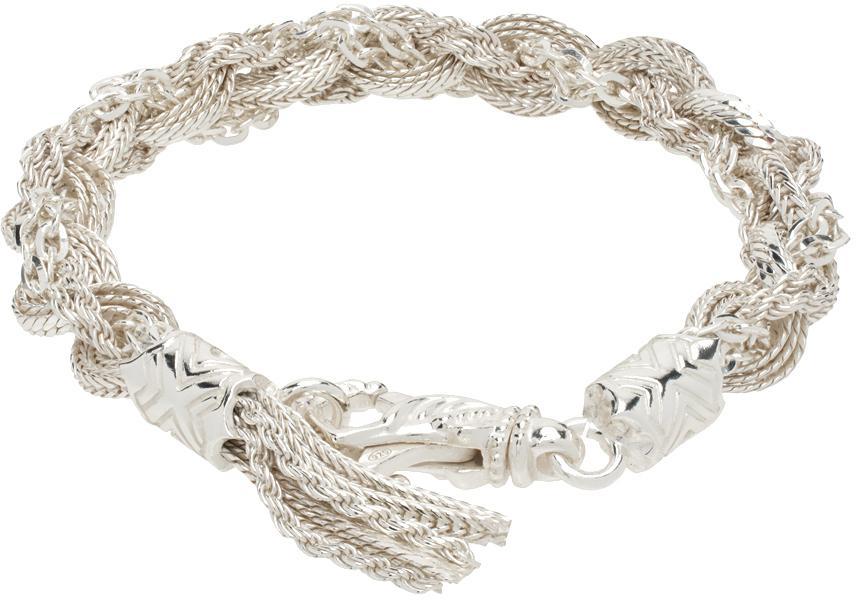 EMANUELE BICOCCHI Silver Ice Round Braid Bracelet Product Image