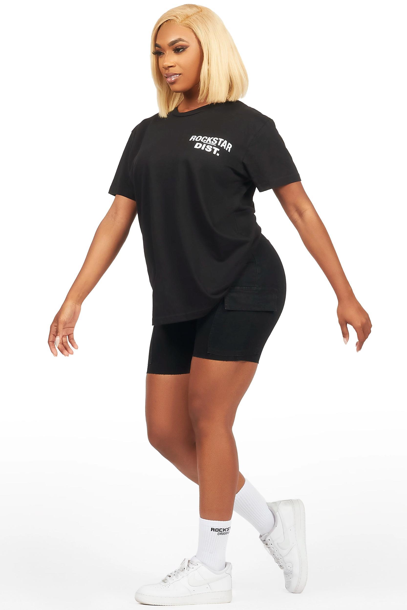 Jakeyia Black Denim Short Set Female Product Image