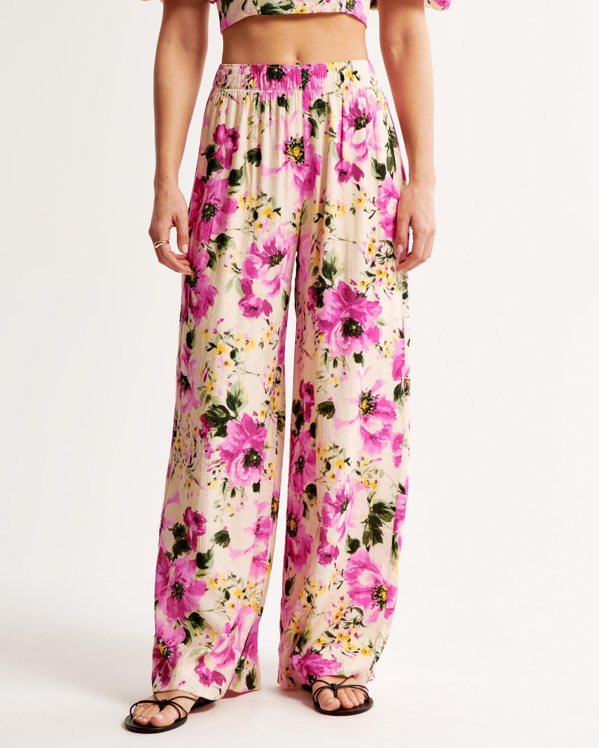Crinkle Textured Pull-On Pant Product Image