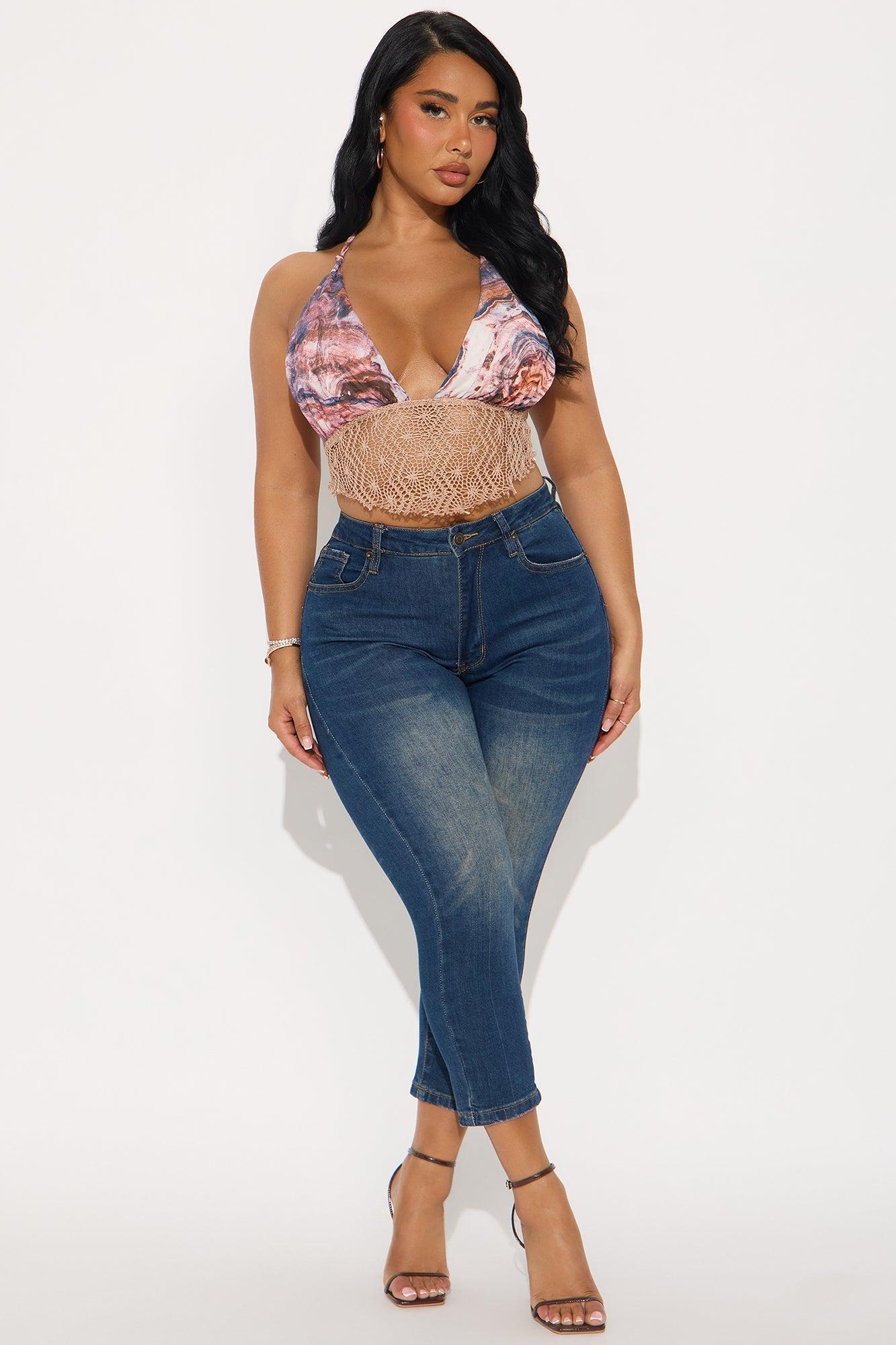 Jane Mesh Backless Halter Top - Multi Color Product Image