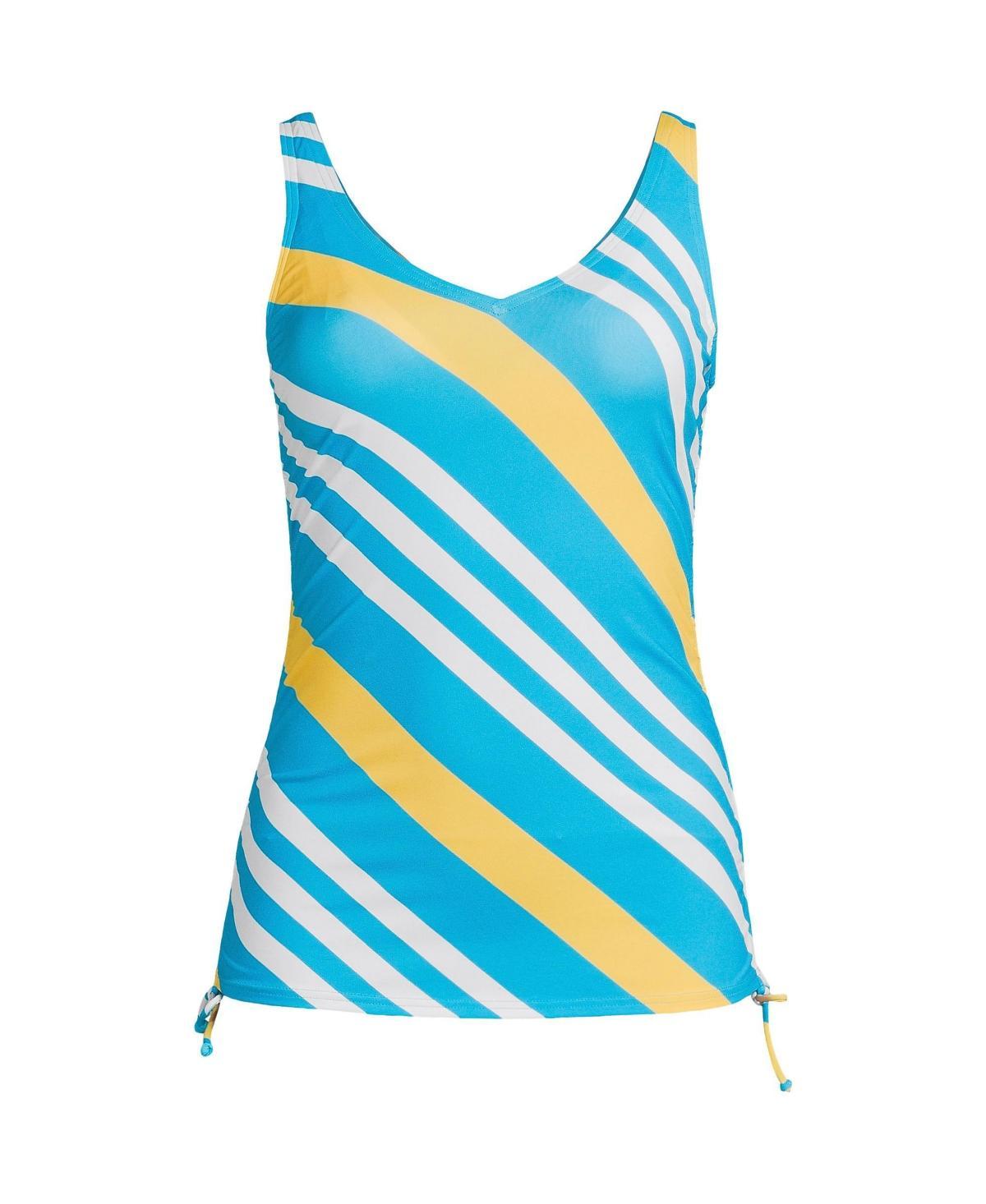 Womens Lands End Ruched UPF 50 Underwire DD-Cup Tankini Swim Top Deep Blue Product Image