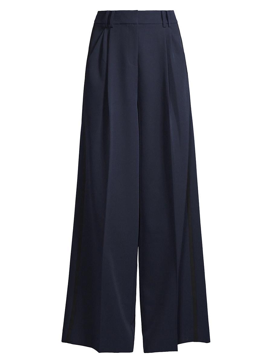 Womens Eliza Pleated Twill Wide-Leg Pants Product Image